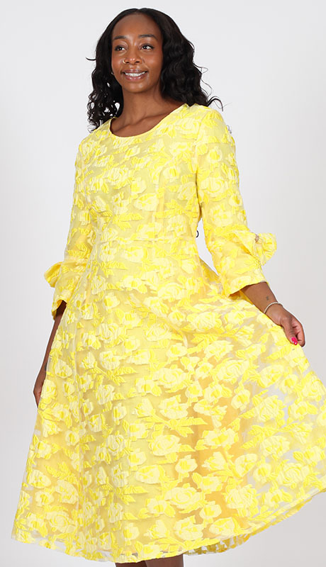 Diana Couture 8825-YLW Church Dress