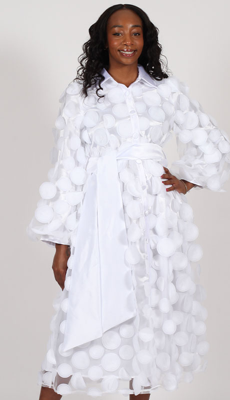 Diana Couture 9091-WHT Church Dress