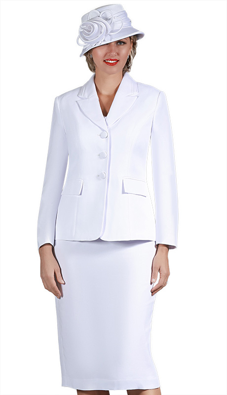 Giovanna S0743-WHT Ladies Church Suit