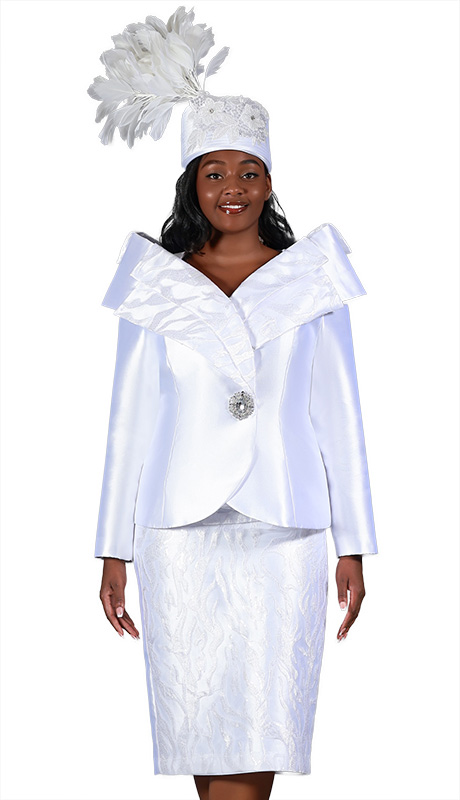 Giovanna 1211-WHT Ladies Church Suit