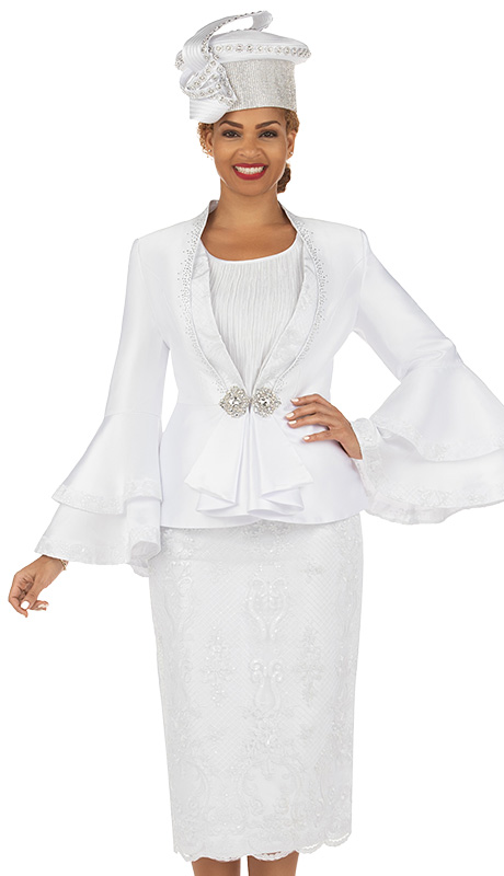 Giovanna 1212-WHT Ladies Church Suit