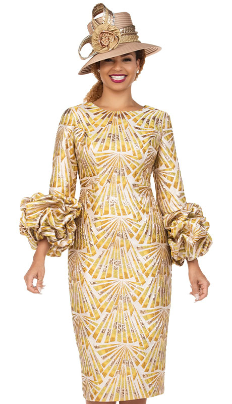 Giovanna D2424-GLD Church Dress