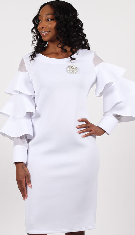 Diana Couture 8357-WHT Church Dress