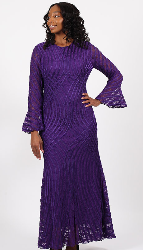 Diana Couture 8737-PUR Church Dress