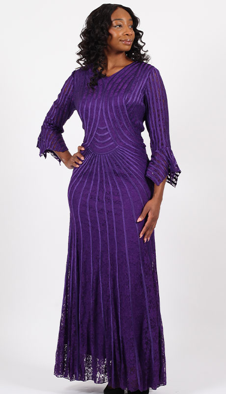 Diana Couture 8742-PUR Church Dress