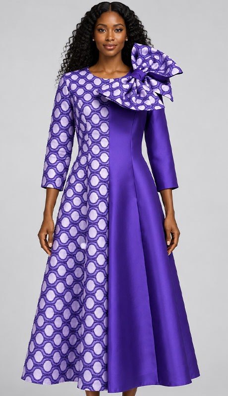 Giovanna D1717-PUR Ladies Church Dress