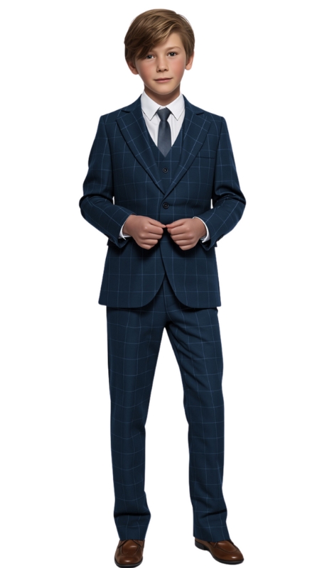 PERRY ELLIS BOYS Suit-PB414-02-NAVY