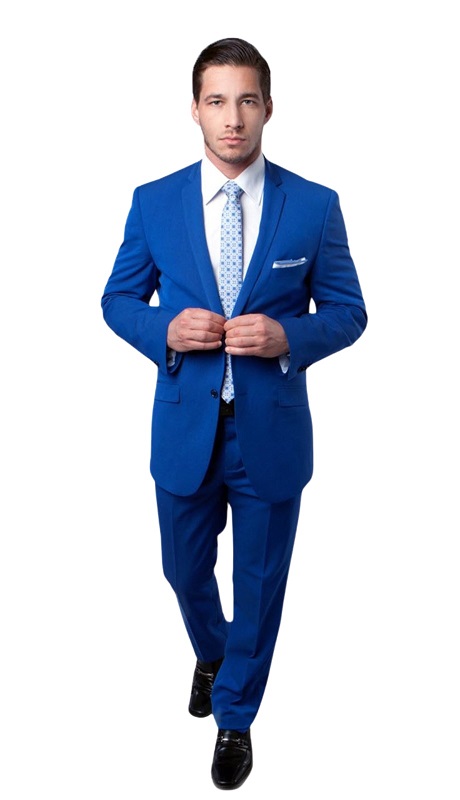 Tazzio Men's Button Suit M139S-03-BLU