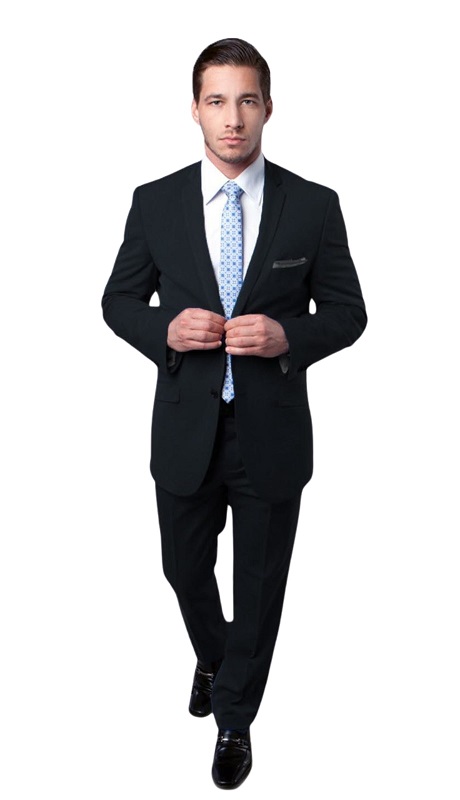  Tazzio Men's Button Suit M139S-01-BLK