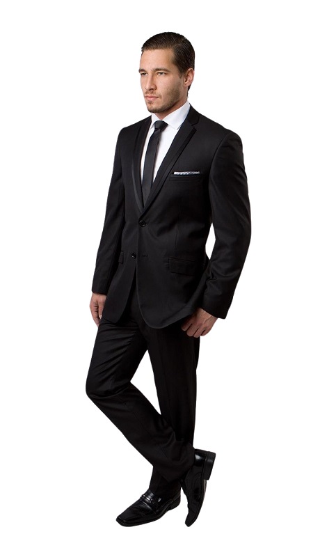 Tazzio Men's Button Suit M140S-01-BLK