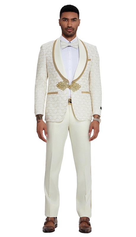 Tazzio Mens Suit M419SK-01-OFF WHITE