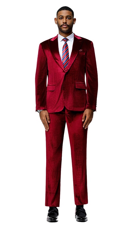 Tazzio Mens Suit M425SK-02-BUR