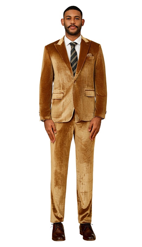Tazzio Mens Suit M425SK -05-GOLD BROWN