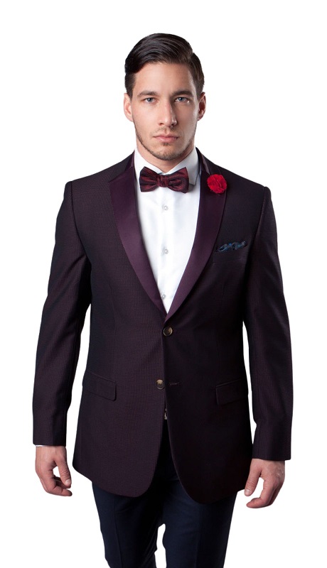 Tazzio Mens Sports Coat MJ156S-BURG