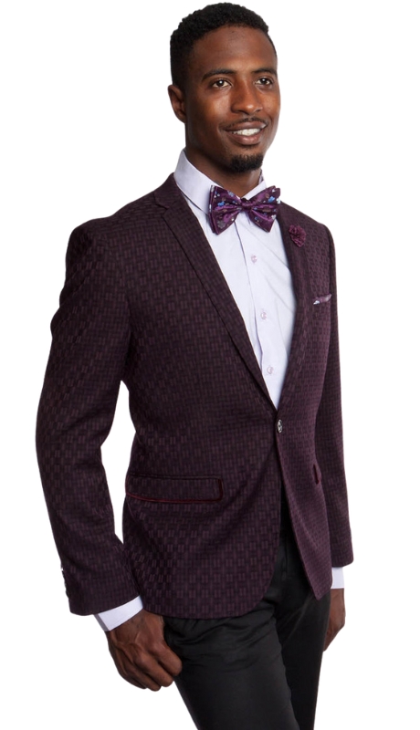 Empire Mens Sports Coat MJ184S-PLUM