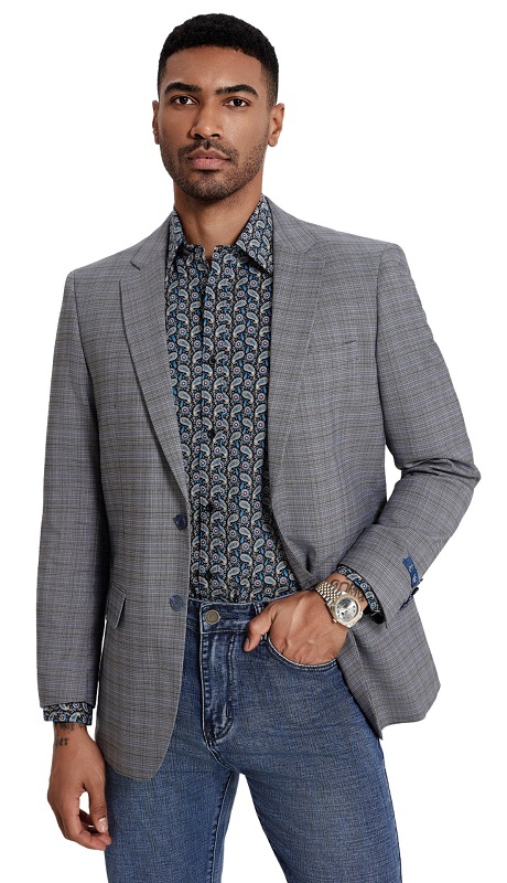  ZeGarie Mens Sports Coat MJ421-01-LIGHT GRAY