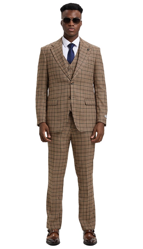 Stacy Adams SM162H1-01-BRN Mens Suit
