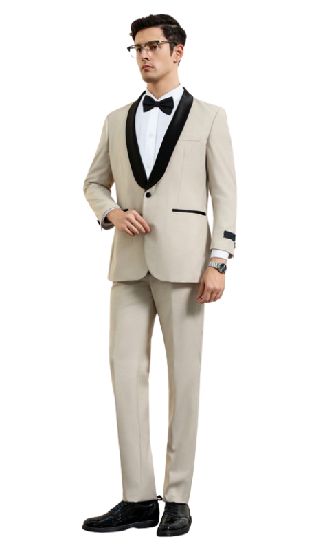 Bryan Michaels Mens Tuxedos MT146S-08-TAN-BLK
