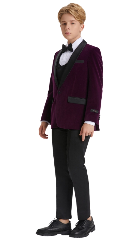 Tazzio Boys Suit BTV409S-04-PURPLE