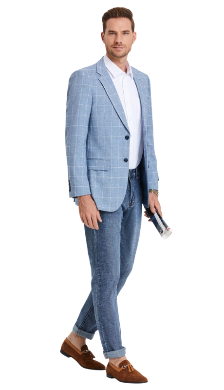 Tazzio Mens Sports Coat MJ375S-02-INDIGO