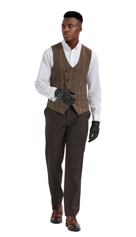 Tazzio Mens Vest MPV116SK-02- BROWN