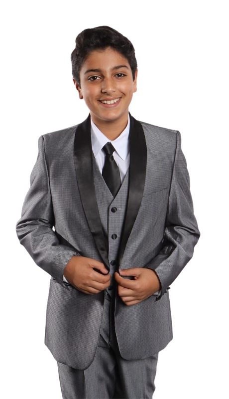 Tazzio Boys Suit B375-01-GRY-BLK