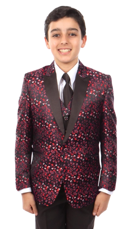 Tazzio Boys Suit B382-03-RED