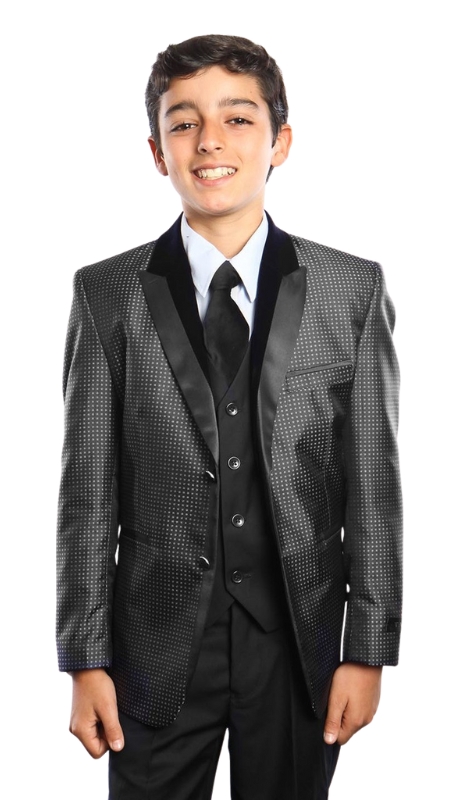Tazzio Boys Suit B383-01-BLK
