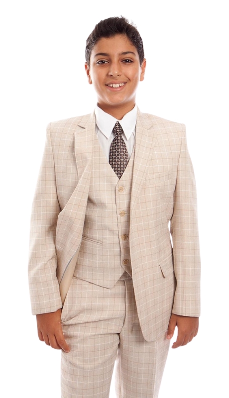 Tazzio Boys Suit B389-03-BEIGE