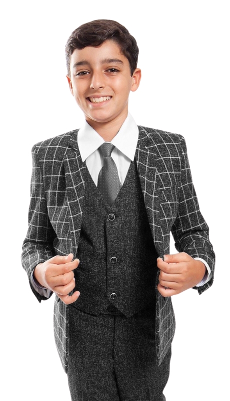 Tazzio Boys Suit B390-01-GRY-BLK