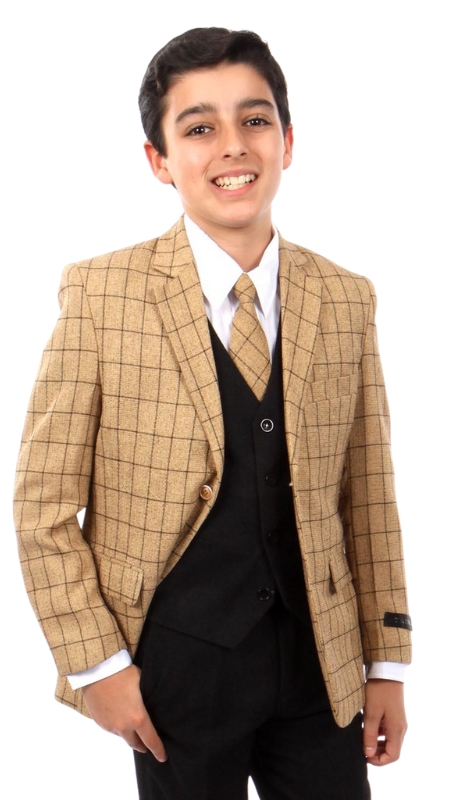 Tazzio Boys Suit B390-04-GOLD-BLACK