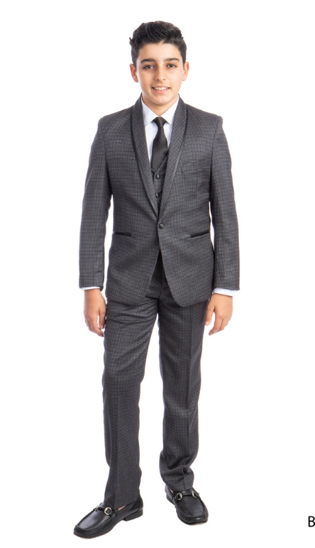Tazzio Boys Suit B393-03-GRY
