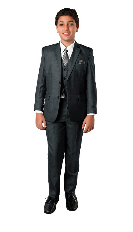 Tazzio Boys Suit B394-02-STEEL-NAVY