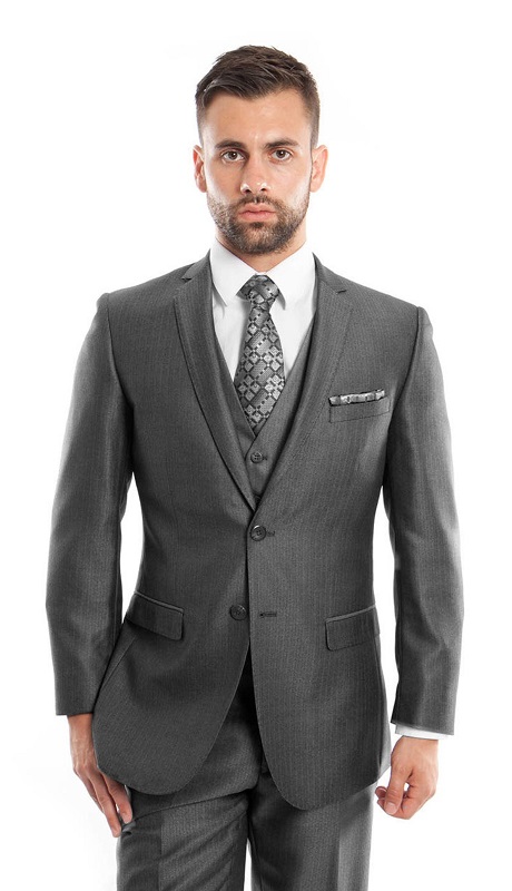 Tazzio Mens Suit M157S-02-DARK-GRY