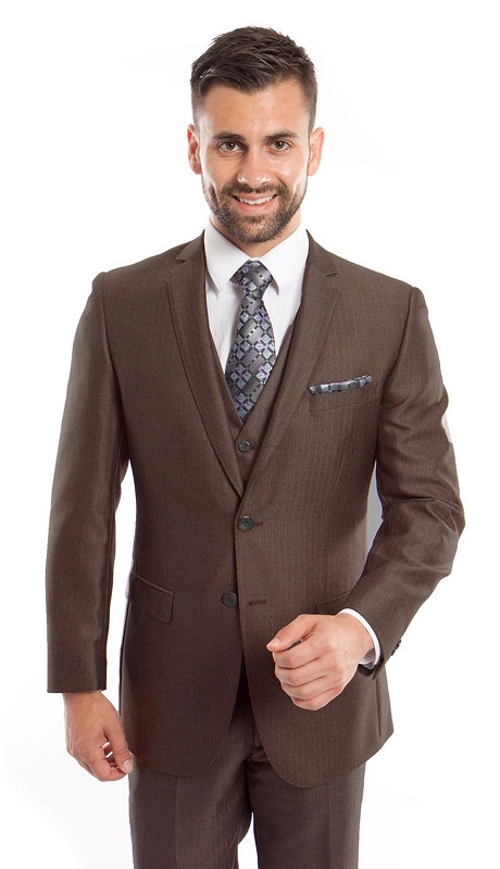 Tazzio Mens Suit M157S-05-DARK-BRN