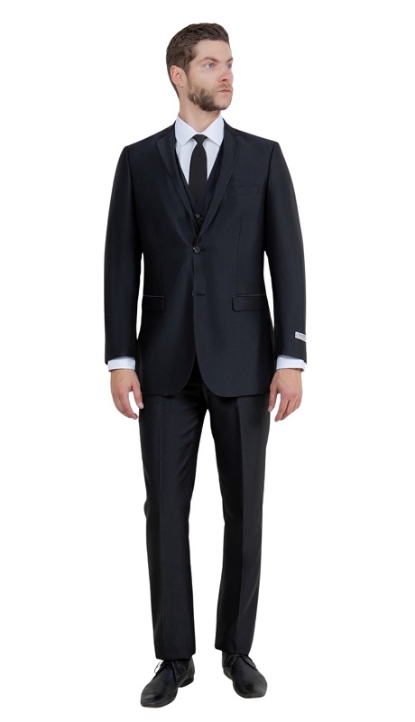 TAZZIO Mens Suit-M163S-01-BLACK