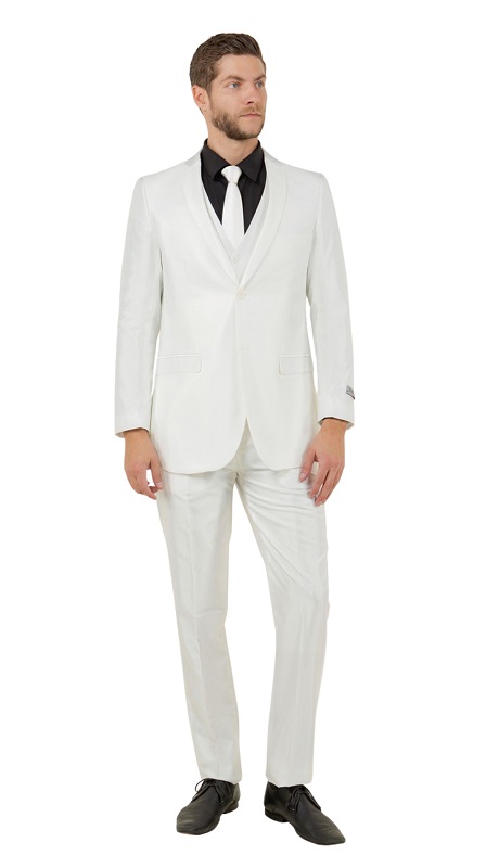 TAZZIO Mens Suit-M163S-04-IVORY