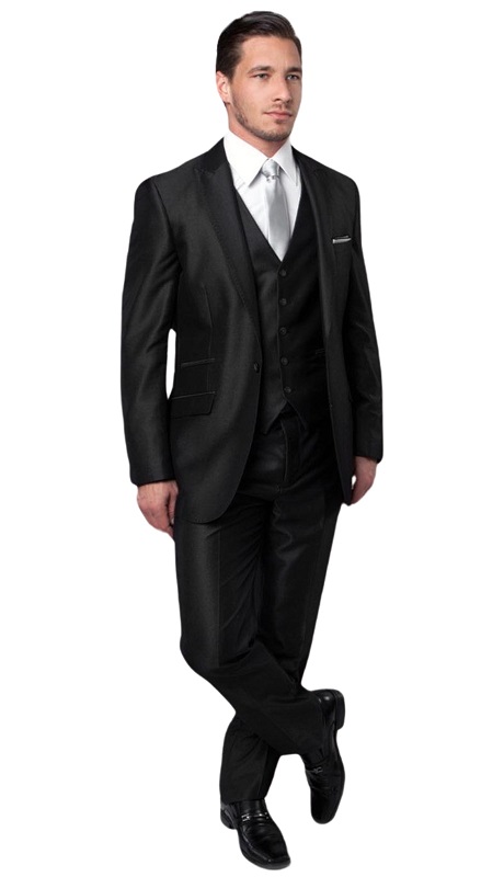 Tazzio Mens Suit-M166S-01-BLK