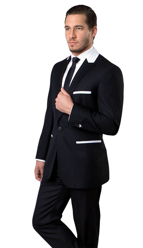 Tazzio Mens Suit M174S-02-BLK