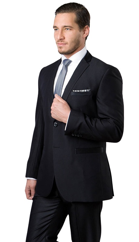 TAZZIO Mens Suit-M201S-01-BLACK