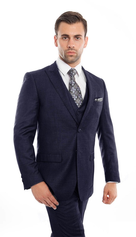 TAZZIO Mens Suit-M209S-01-Navy