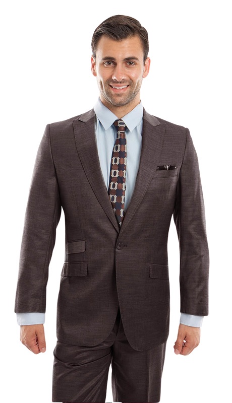 TAZZIO Mens Suit-M216S-06-Brown