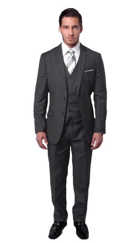 TAZZIO Mens Suit-M218S-02-GREY