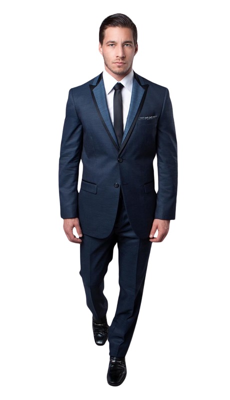TAZZIO Mens Suit-M219S-02-Navy