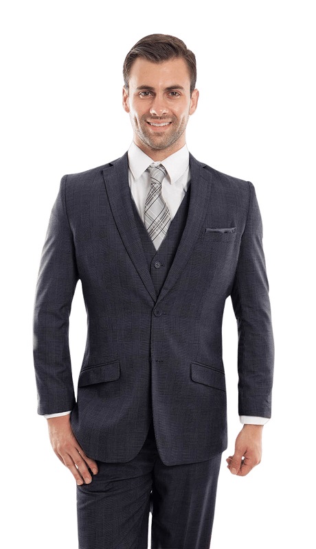 TAZZIO Mens Suit-M243S-01-Navy