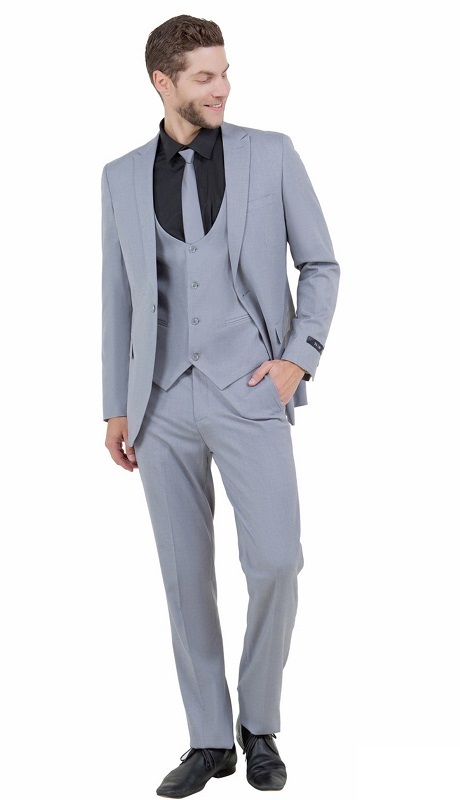 Tazzio Mens Suit-M255US-12-LT-GREY 