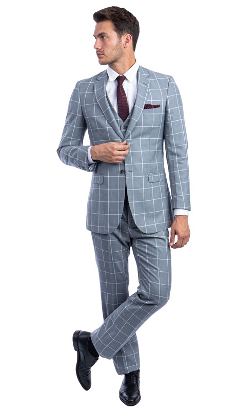 Tazzio Mens Suit M261S-02-LT-GRY