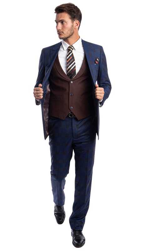 Tazzio Mens Suit M278S-01-NAVY-BLUE