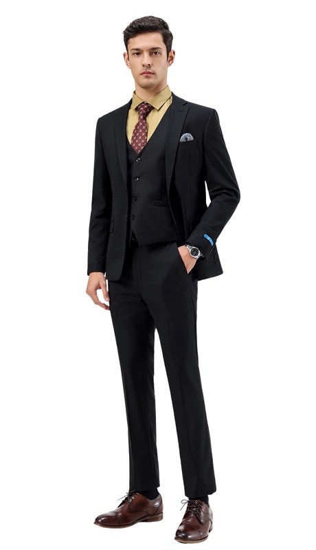 Sean Alexander Mens Suit M282SK-01-BLACK