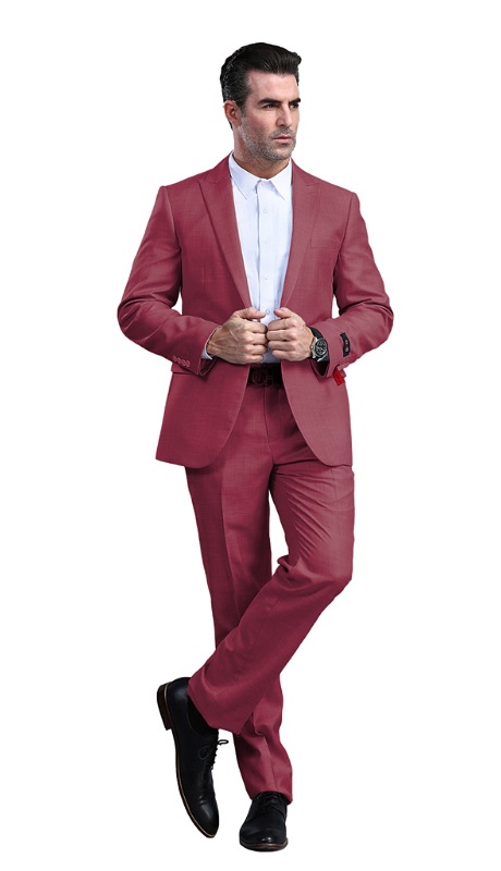 TAZZIO Mens Suit-M294S-05-Burgundy 